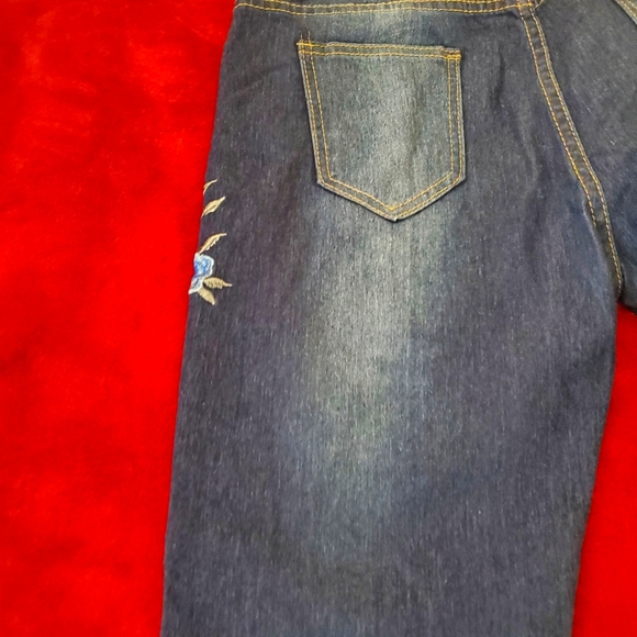 🛑NWOT Loasoklf Skinny Navy Floral Jeans XL - Picture 4 of 10